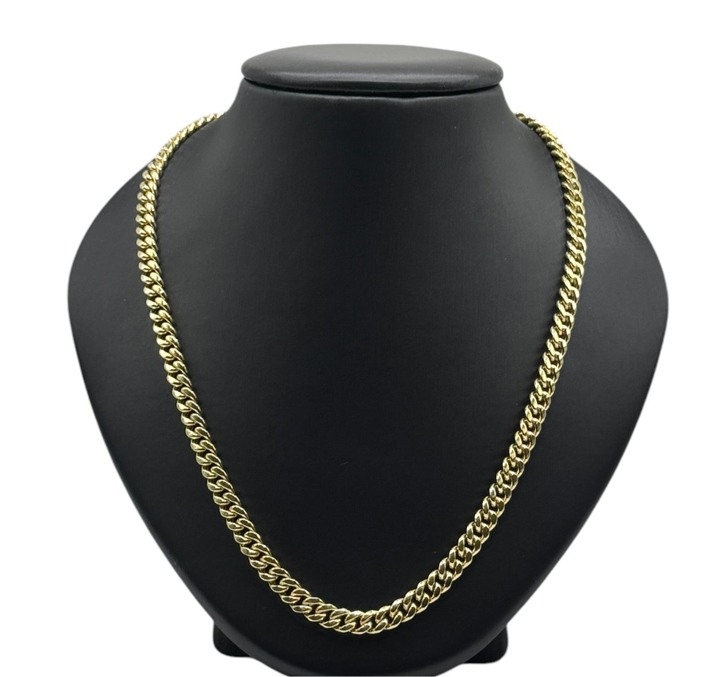 10k Pure Yellow Gold Royal Miami Cuban Link Chain 6mm Width 24" Inch Necklace Box Lock