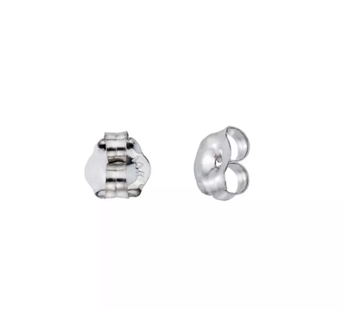 14k White Gold Push Back Replacement Earring Backs (1 Pair)