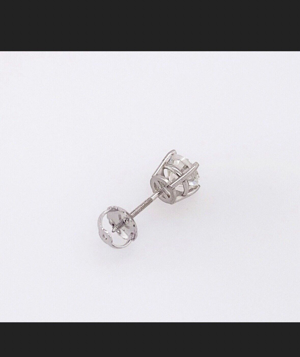 1 Ct Round Cut VVS1/D GRA Moissanite Solitaire Stud Earrings 14k White Gold 5mm