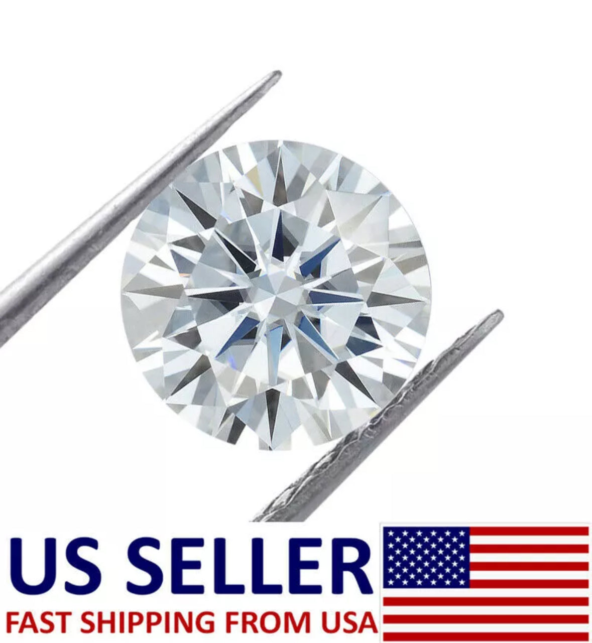 1 Carat Real VVS1/D Moissanite Loose Stone 7mm Size Will Pass Diamond Test