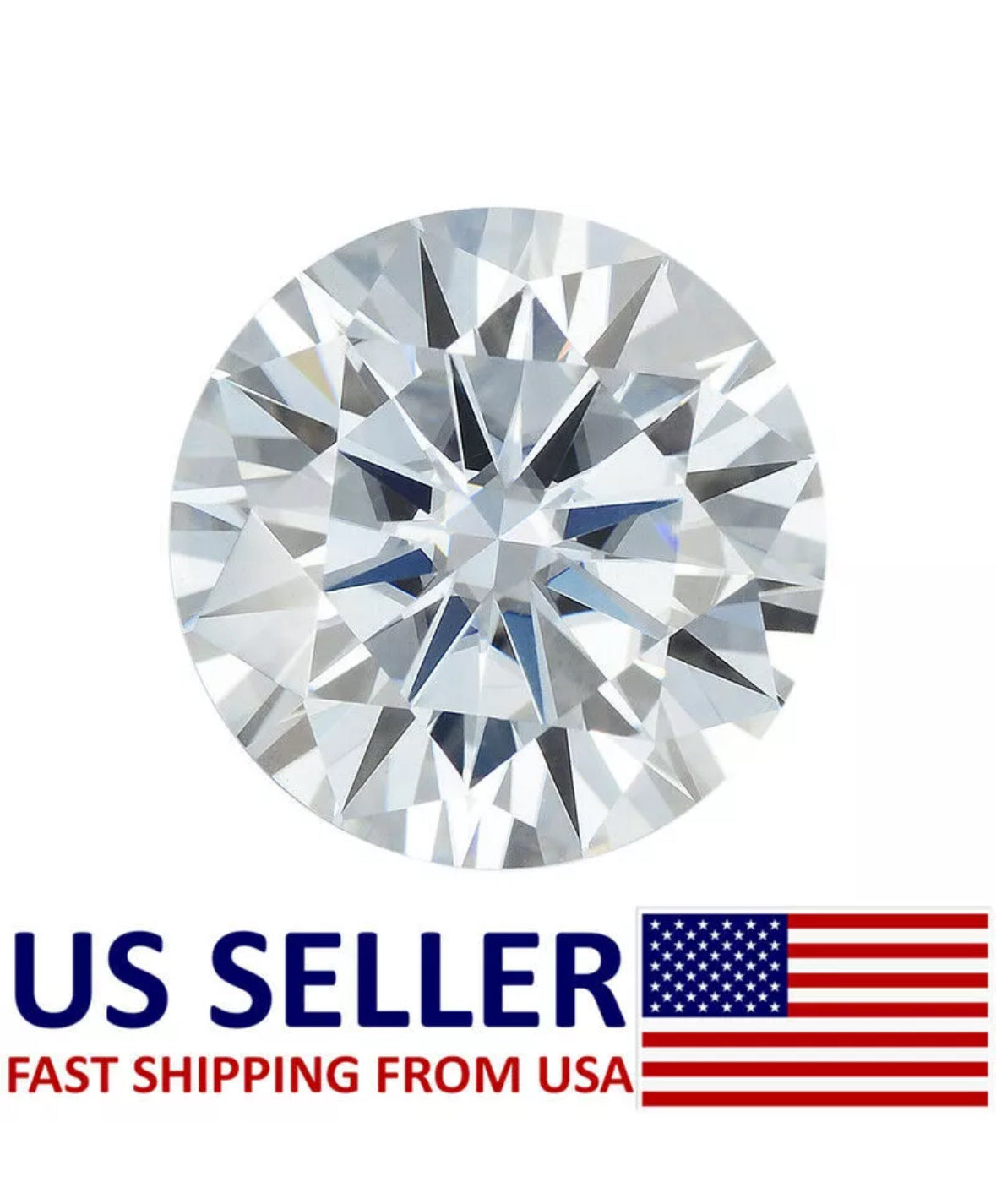 1 Carat Real VVS1/D Moissanite Loose Stone 7mm Size Will Pass Diamond Test