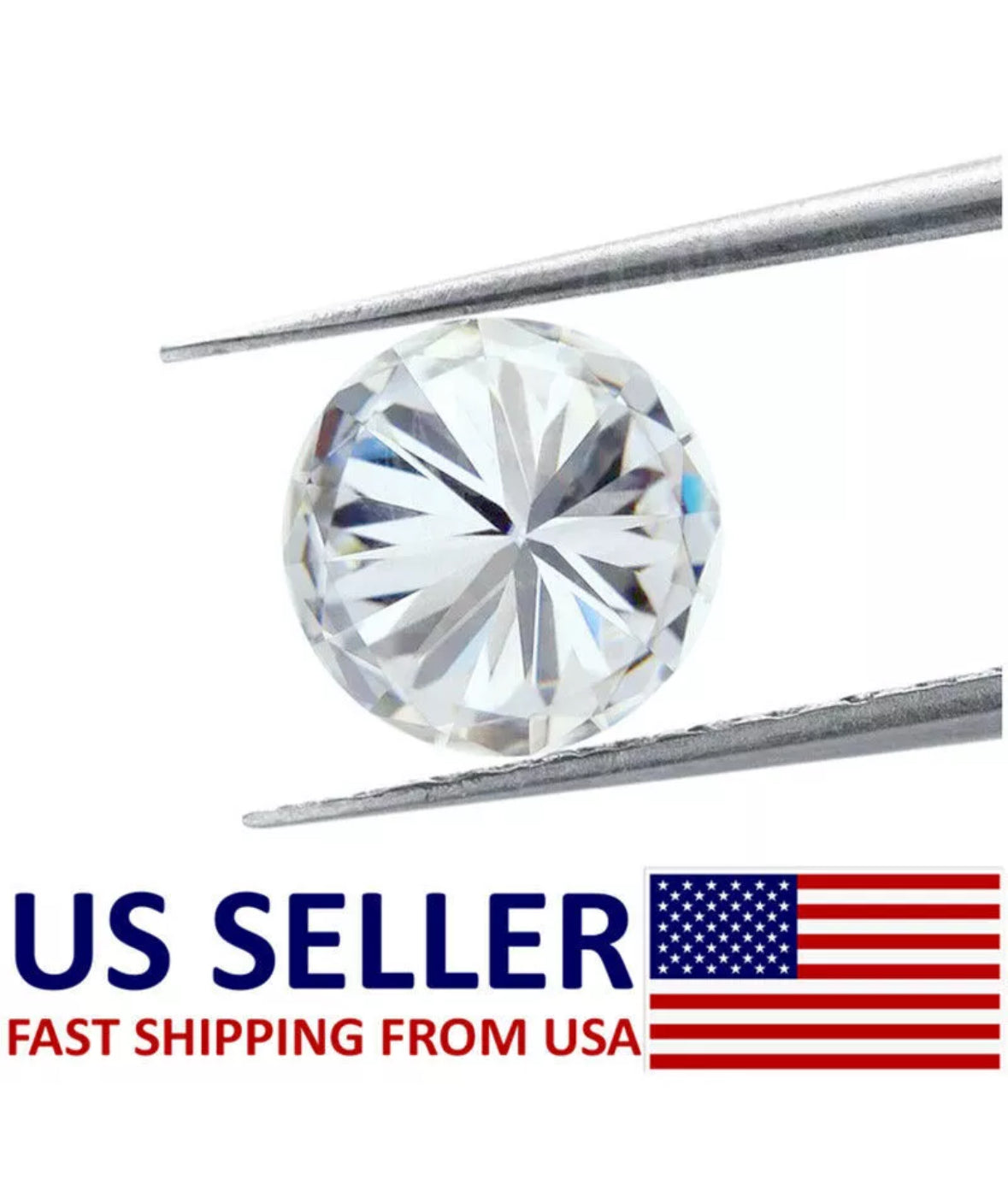 1 Carat Real VVS1/D Moissanite Loose Stone 7mm Size Will Pass Diamond Test