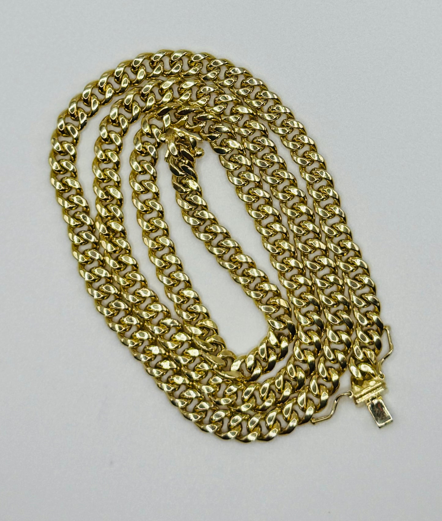 14k Pure Yellow Gold Royal Miami Cuban Chain 6 mm Width 22" Inch Necklace Box Lock