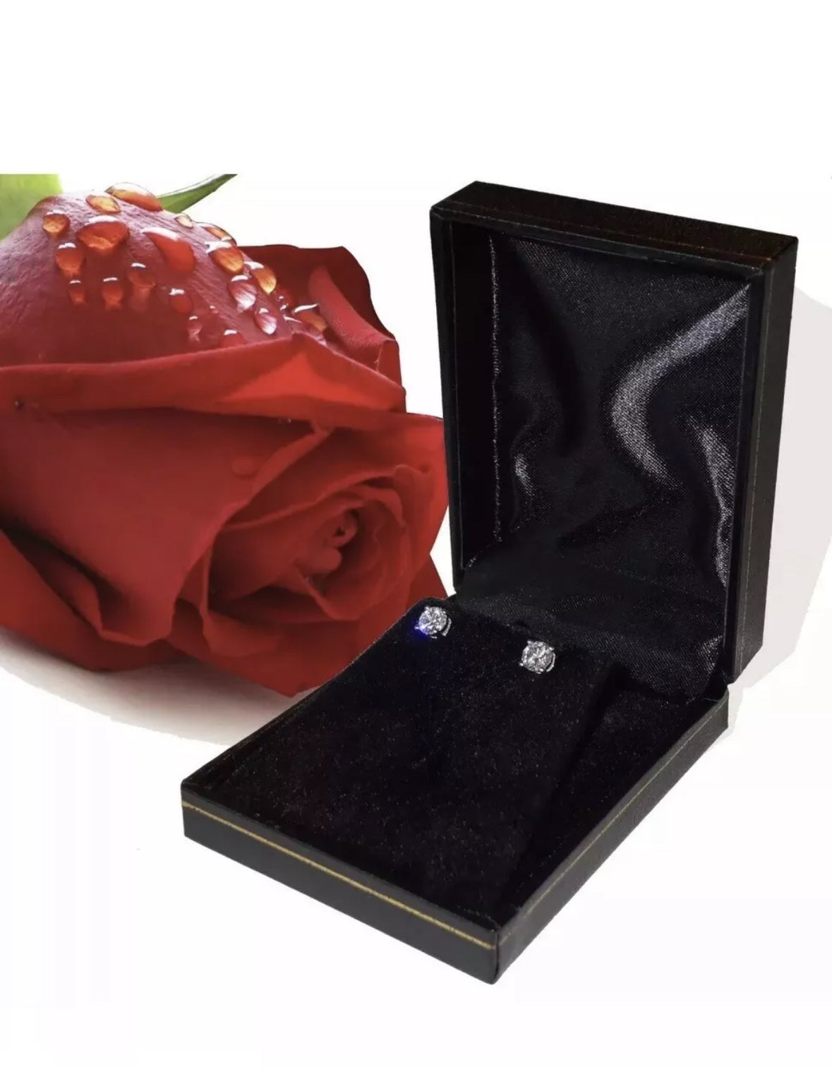 1.00 Ct Round Cut Certified VVS1/D Real Lab Grown Diamond Stud Earrings 14k Solid White Gold Screw Back
