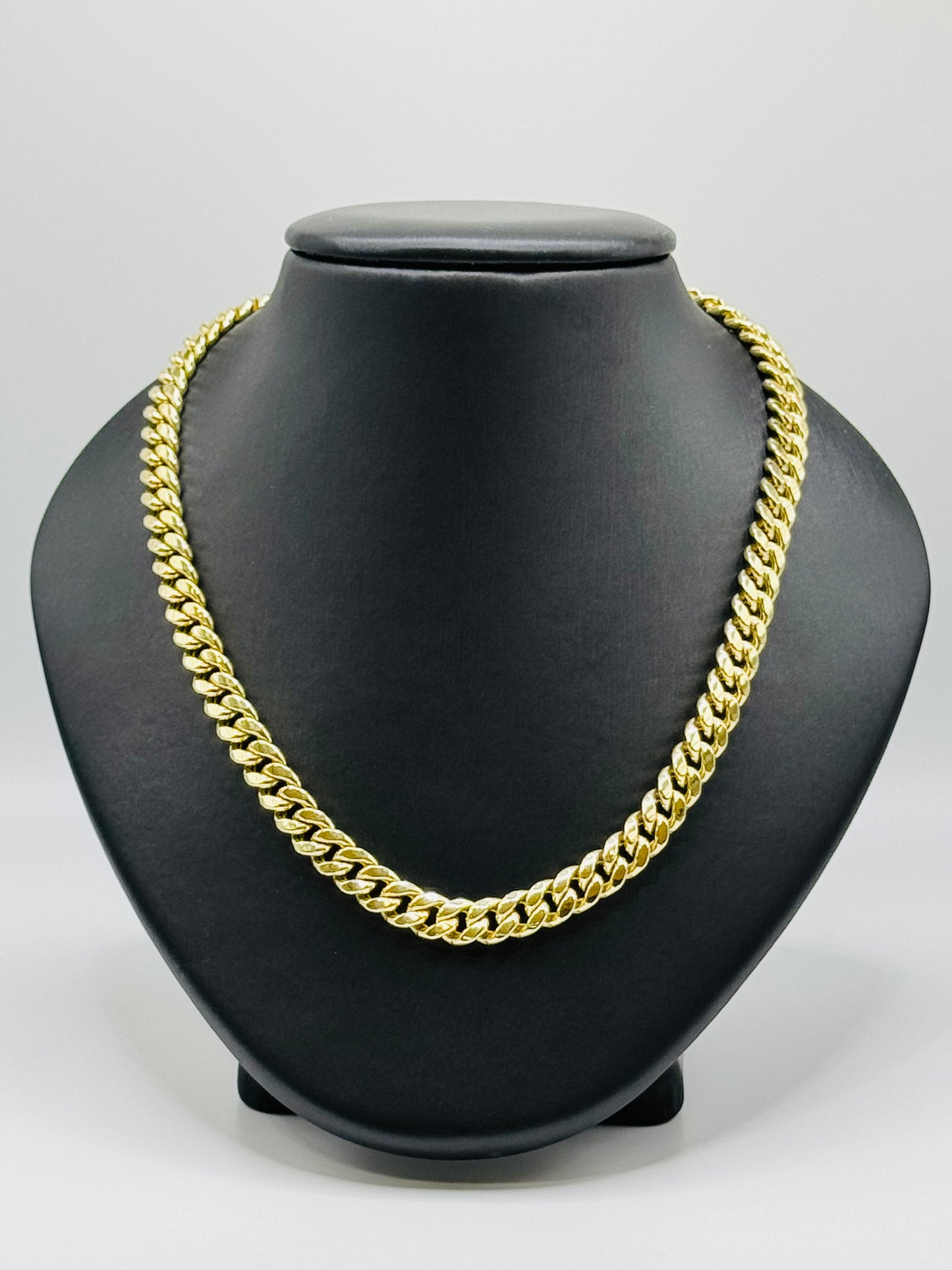 14k Yellow Gold 8mm Miami Cuban Link Chain Necklace 24” Inc Box Lock Top Quality