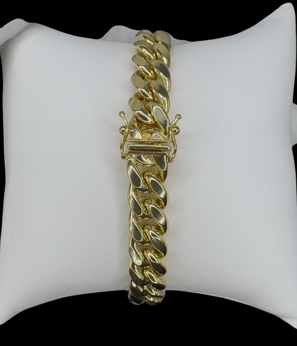 10k Solid Yellow Gold Miami Cuban Link Bracelet 8.5" inc Long 10mm Width Real 10kt 22-27 Grams Pure Yellow Gold Box Lock