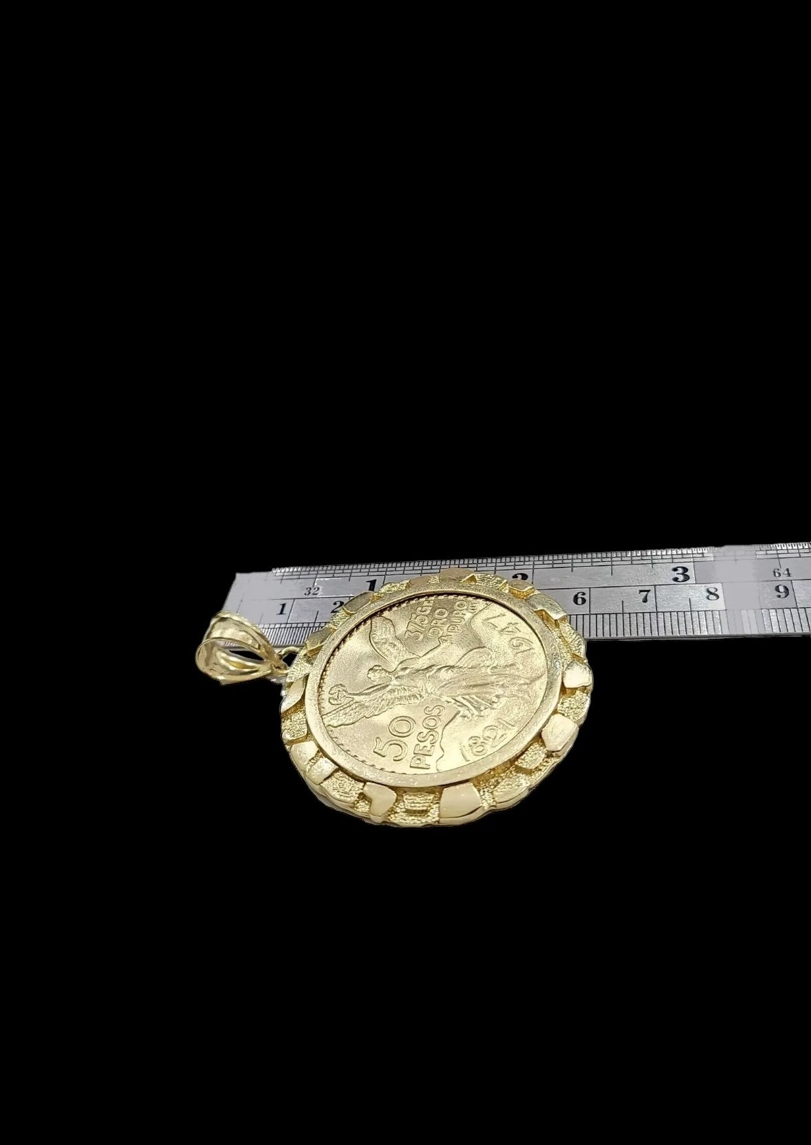 Centenario Coin & Frame 50 Pesos 1947 Mexico Mexican Solid Heavy 10k Yellow Gold Heavy Gold
