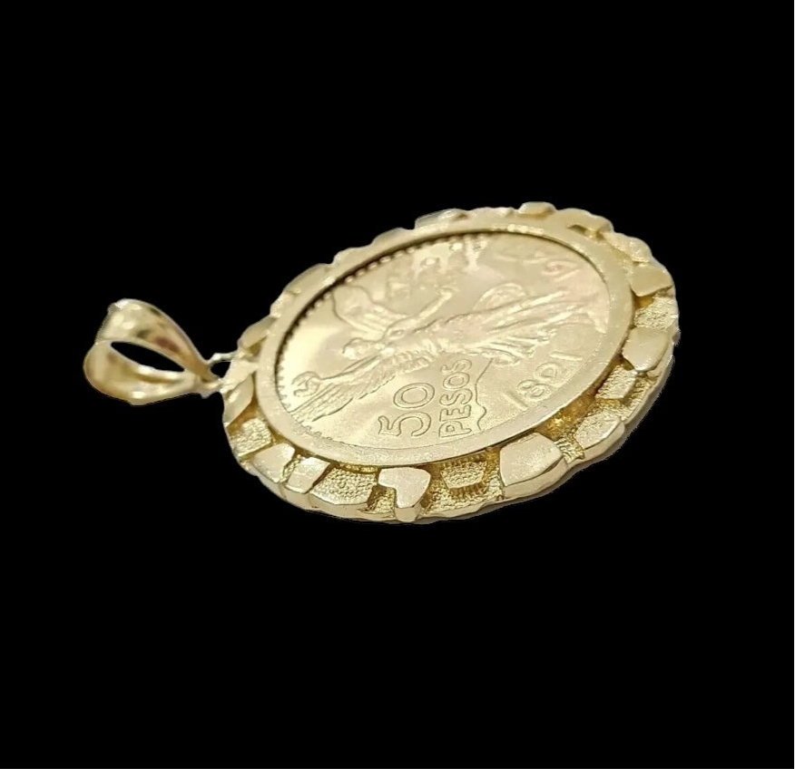 Centenario Coin & Frame 50 Pesos 1947 Mexico Mexican Solid Heavy 10k Yellow Gold Heavy Gold