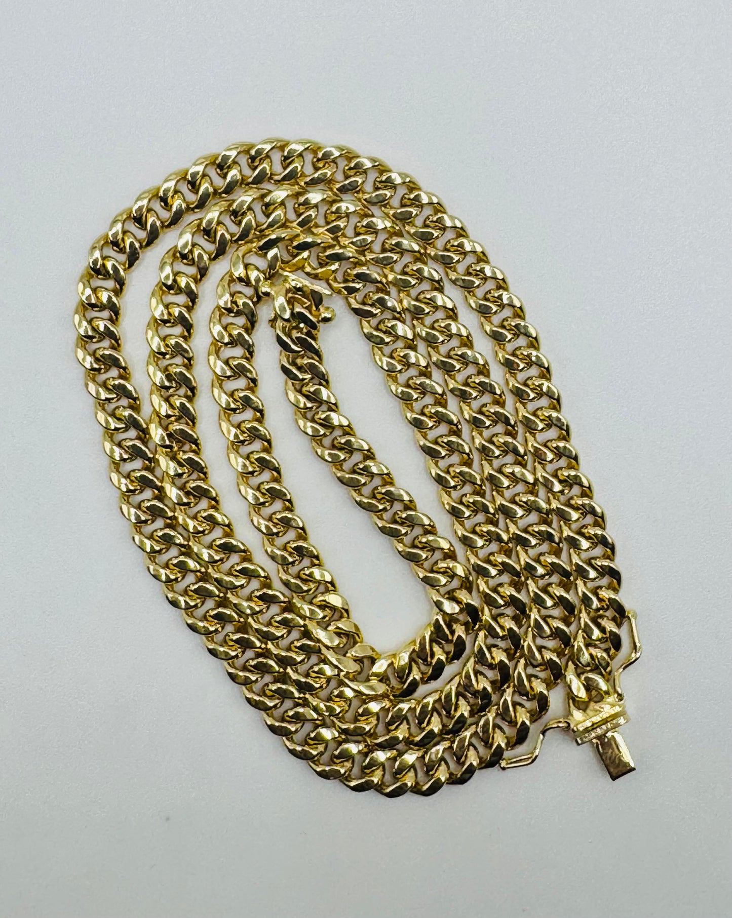 14k Pure Yellow Gold Royal Miami Cuban Chain 6 mm Width 22" Inch Necklace Box Lock
