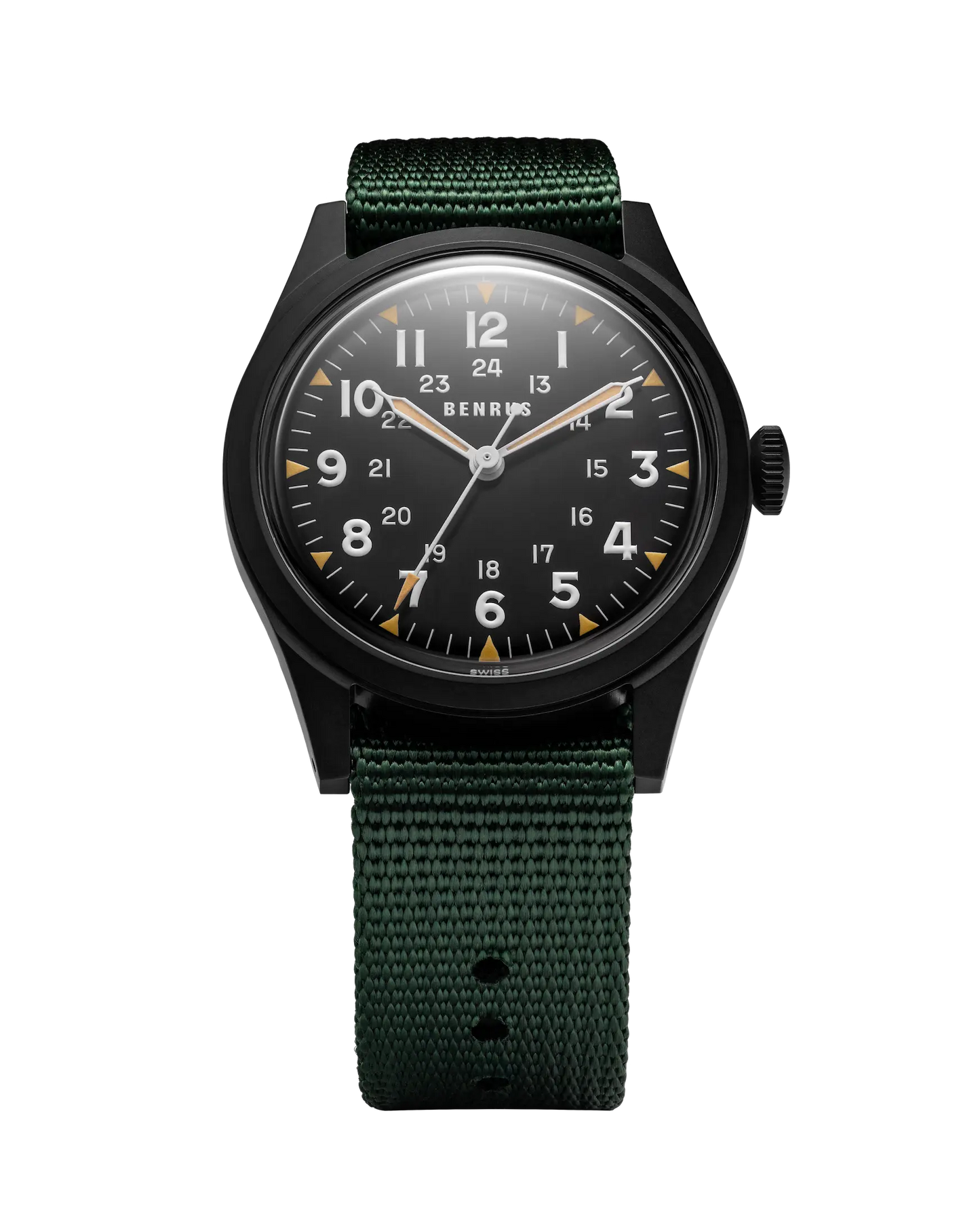 BENRUS DTU Phantom 38mm Swiss Automatic ETA 2892 Black PVD Field Watch