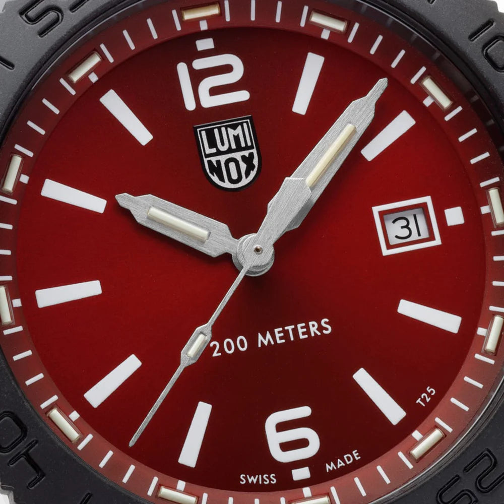 Luminox Pacific Diver 3135.B 44mm Swiss Made Quartz Men’s Dive Watch Red Dial Sapphire Crystal