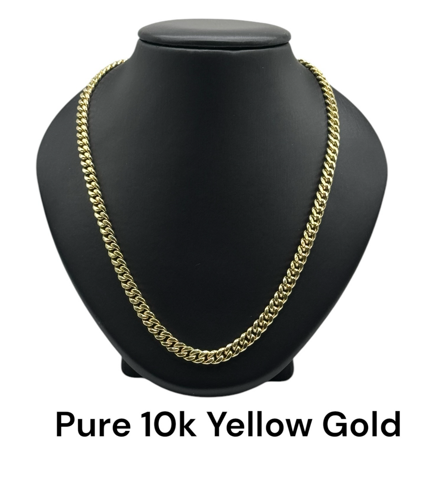 10k Pure Yellow Gold Royal Miami Cuban Link Chain 6mm Width 24" Inch Necklace Box Lock