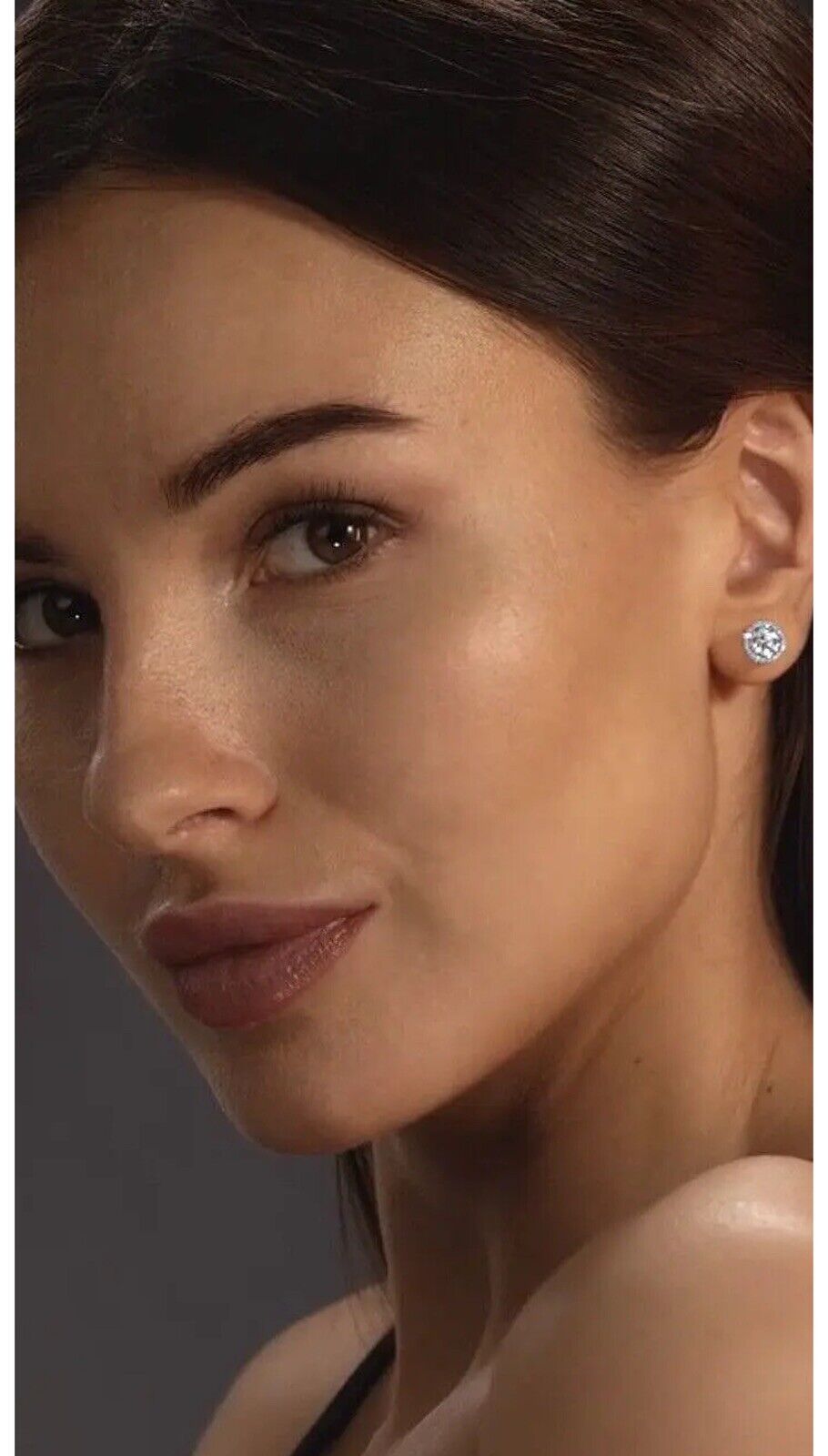 4 Ct Round Cut Lab Created Halo FL/D Stud Earrings 14K White Gold 8mm Push Back