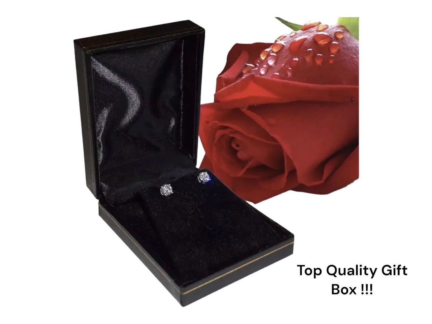 4.00 Ct Round Cut VVS1/D Lab Created Stud Earrings 14k White Gold Screw Back 8mm