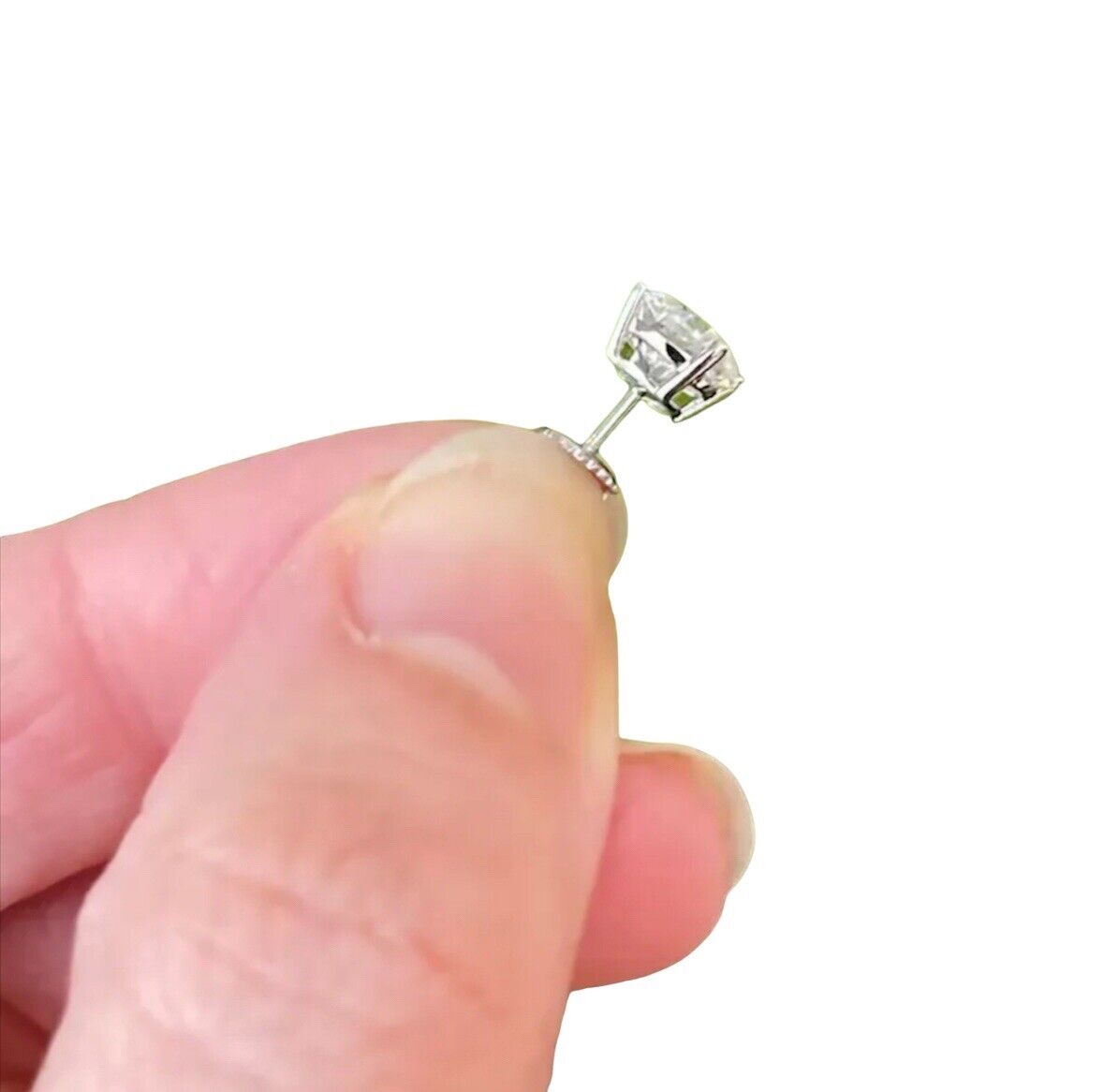 2.40 Ct Round Cut FL/D GRA Certified Moissanite Stud Earrings 14K White Gold 7mm