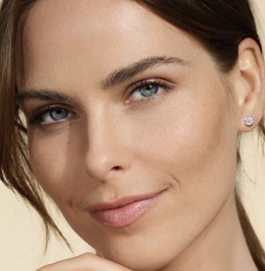 2.00Ct Round Cut VVS1/ D Lab Created Stud Earrings 14K White Gold 7mm Screw Back