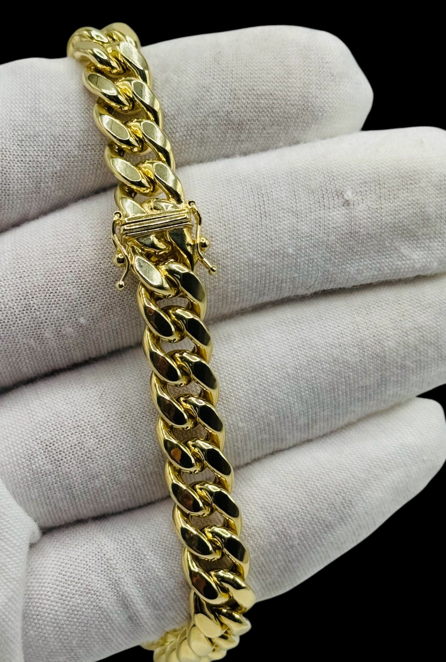 10k Solid Yellow Gold Miami Cuban Link Bracelet 8.5" inc Long 10mm Width Real 10kt 22-27 Grams Pure Yellow Gold Box Lock