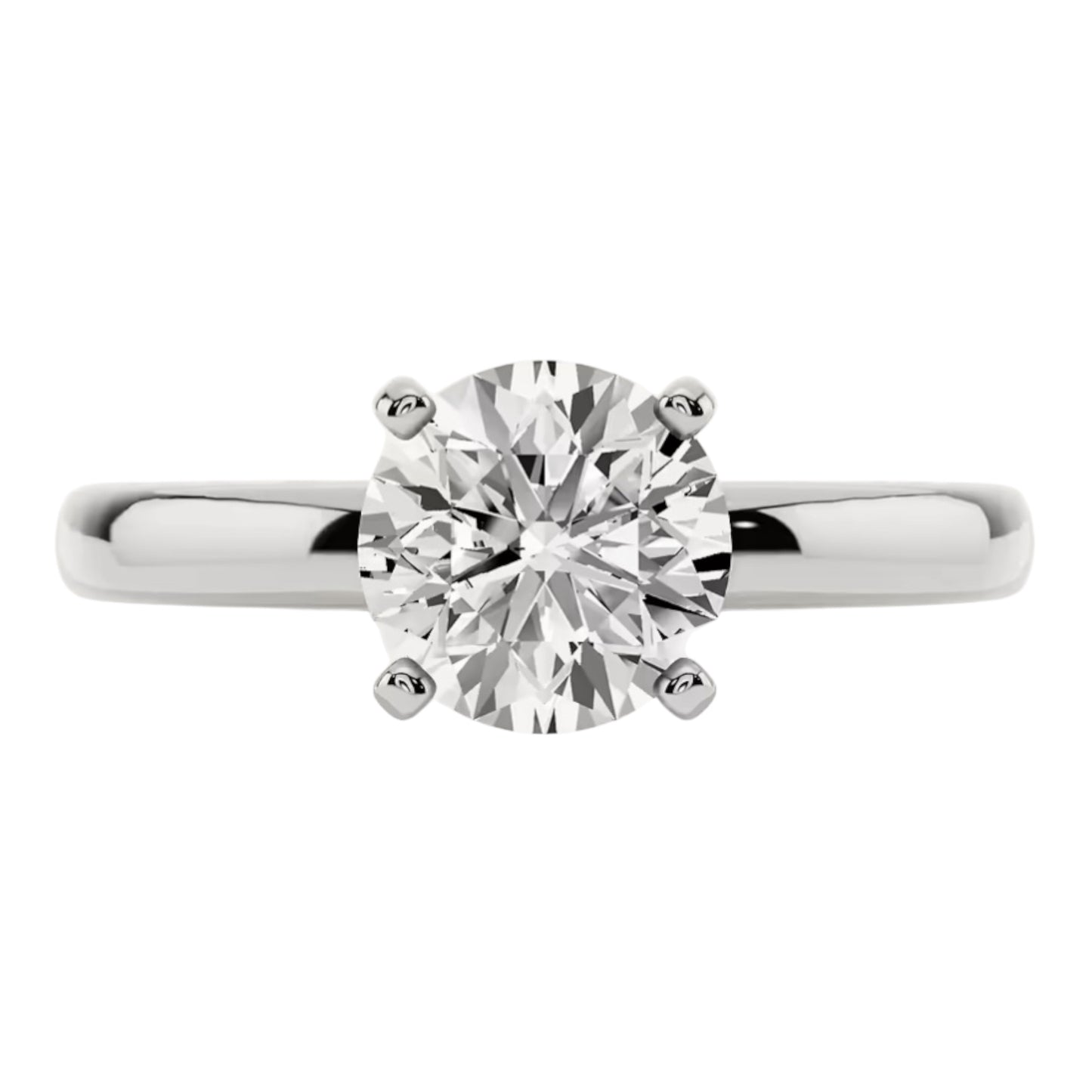1.00 Ct VVS1/D Round Cut Certified Moissanite Solitaire Ring 14K White Gold Size 7