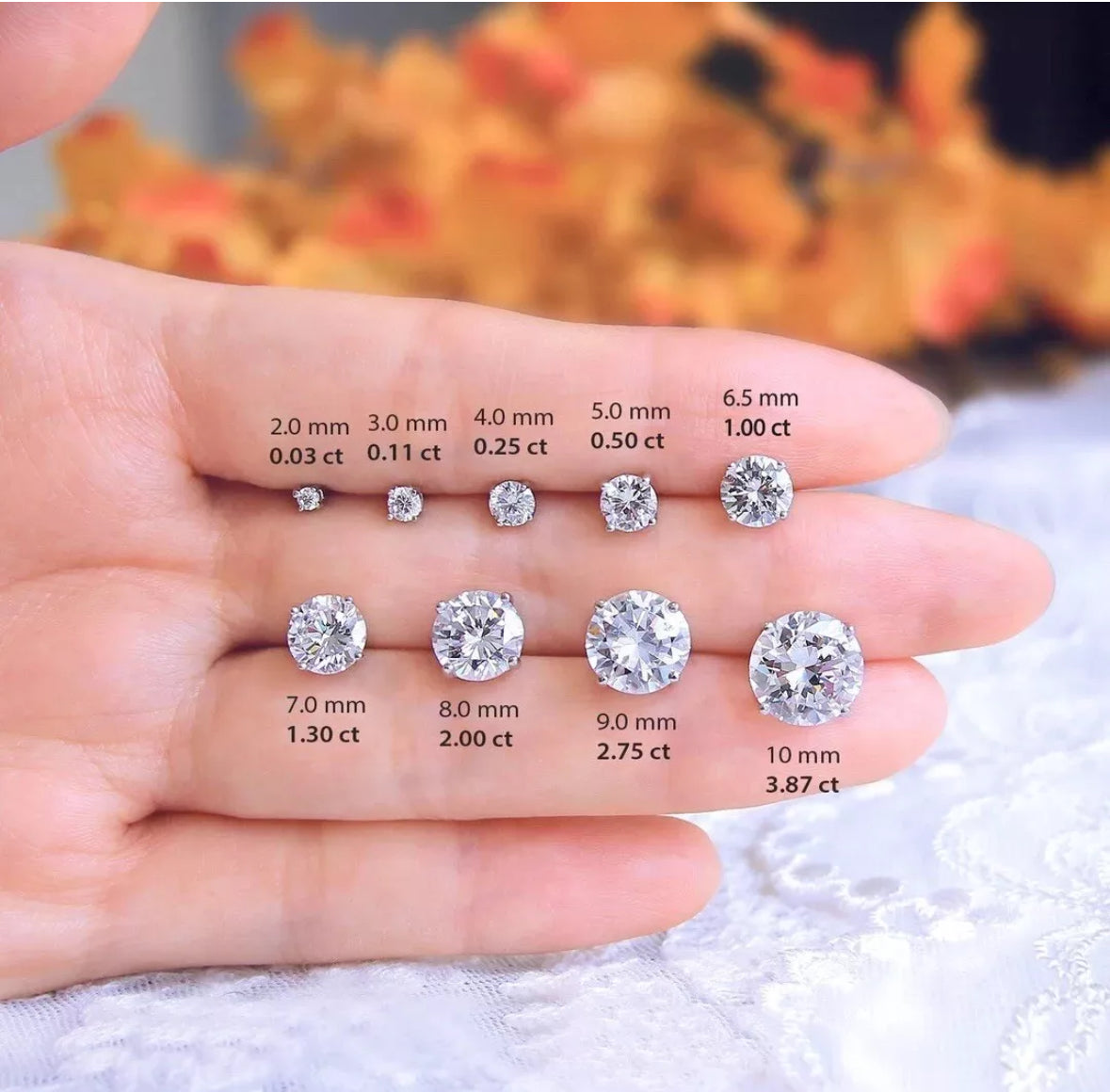 4.00 Carat Round Cut VVS1/EF Certified Lab Grown Diamond Studs 14K White Gold 8mm Screw Backs