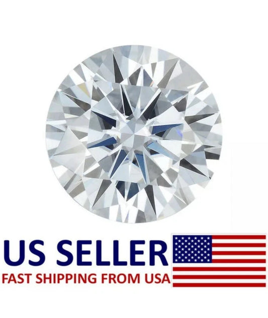 2.00 Ct Round VVS1/D Real Moissanite Loose Stone 8mm Size "Will Pass Diamond Test”