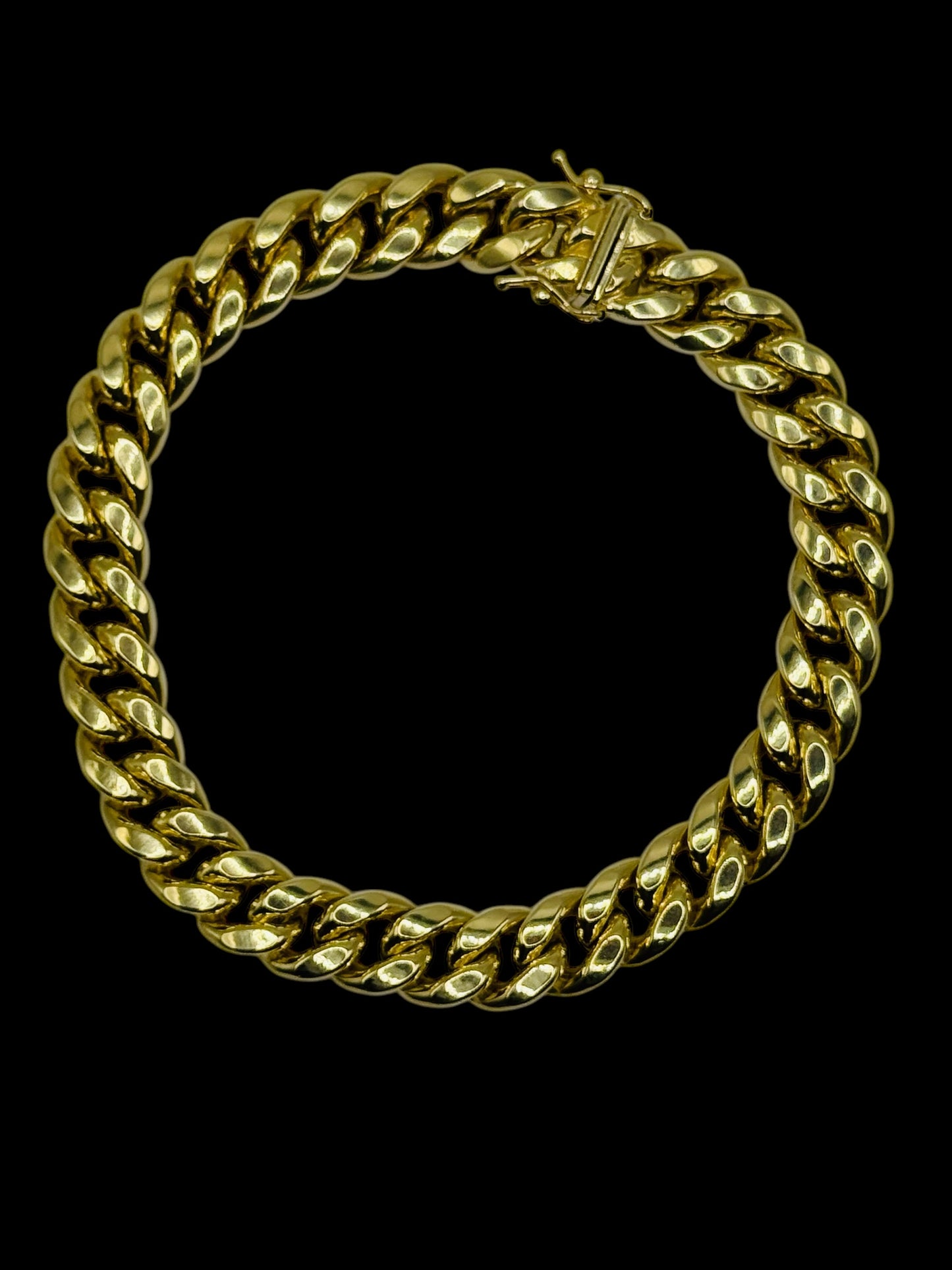 10k Solid Yellow Gold Miami Cuban Link Bracelet 8.5" inc Long 10mm Width Real 10kt 22-27 Grams Pure Yellow Gold Box Lock