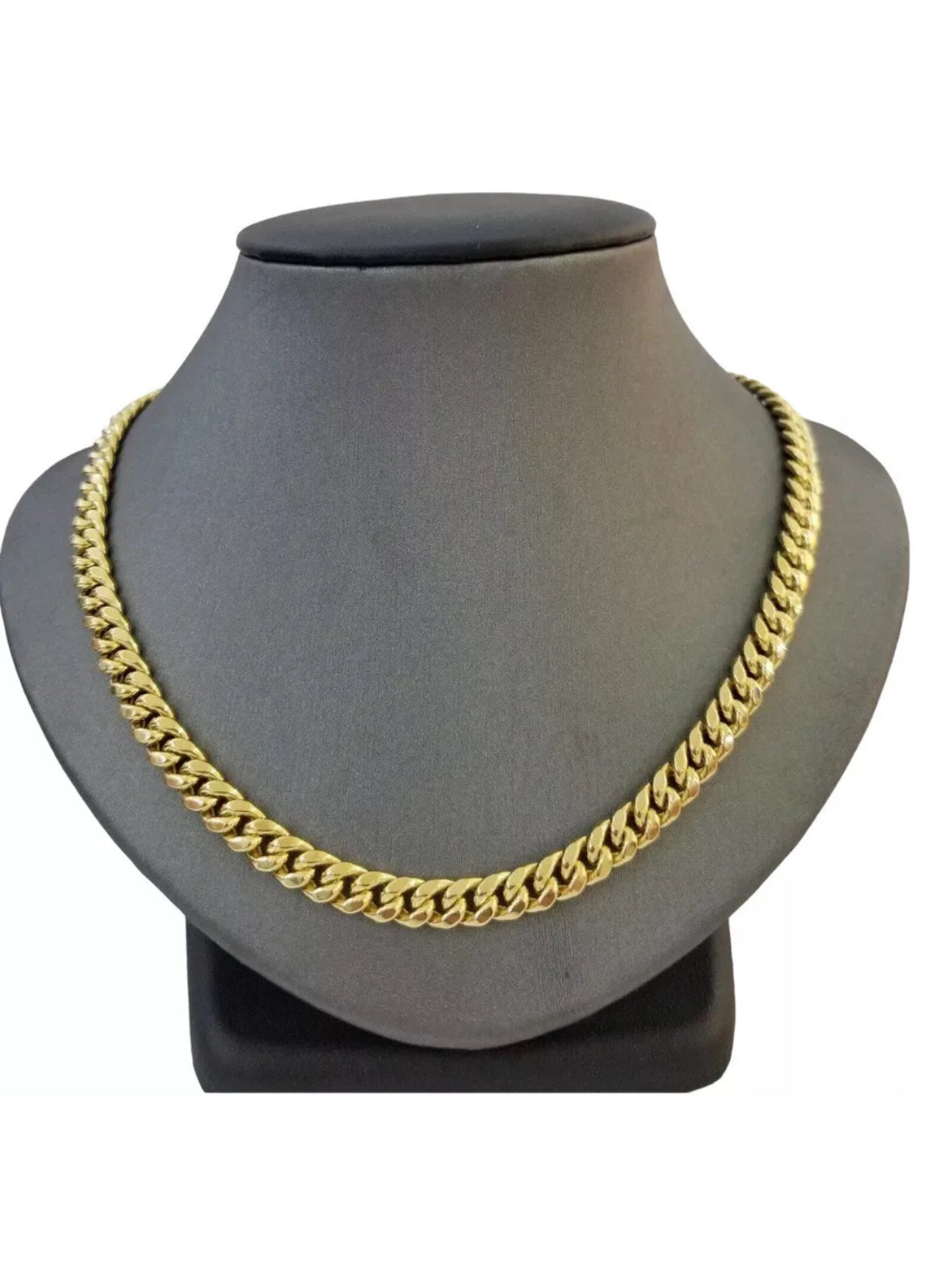 14k Yellow Gold 8mm Miami Cuban Link Chain Necklace 24” Inc Box Lock Top Quality