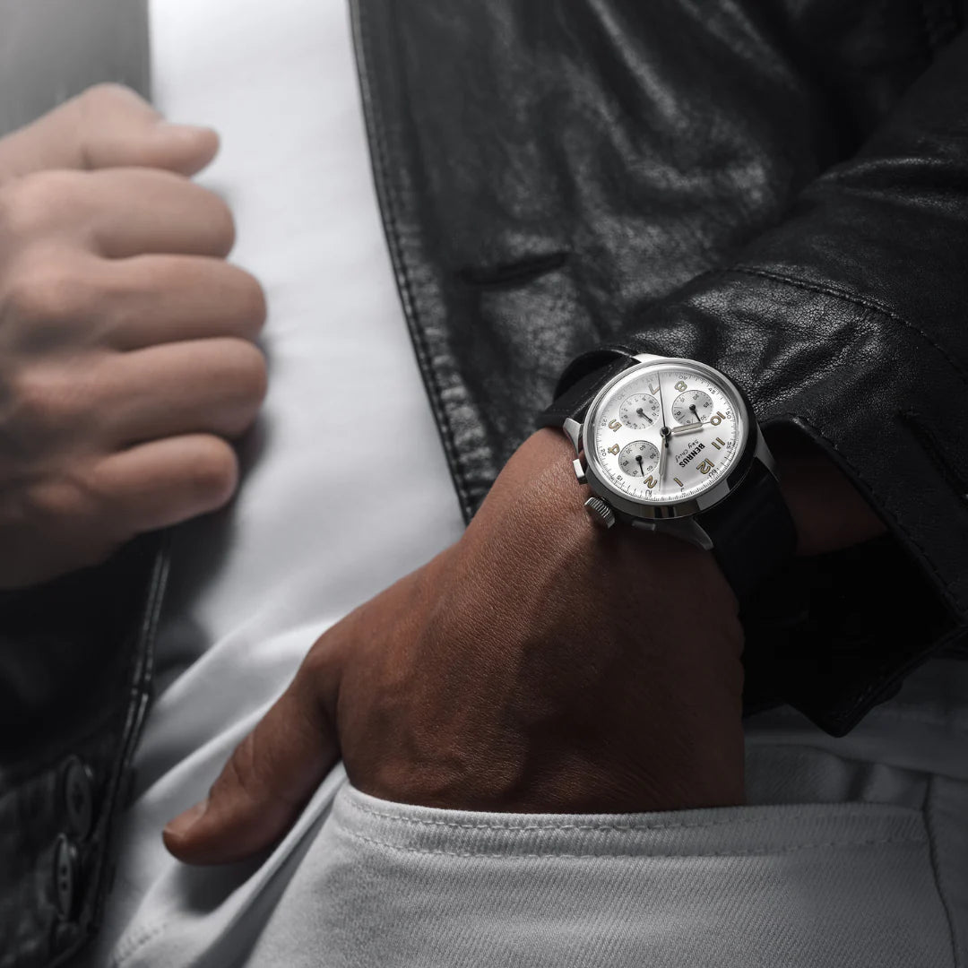 BENRUS Sky-Chief Cirrus White COSC Chronometer ETA 2894 36mm Men's Swiss Watch