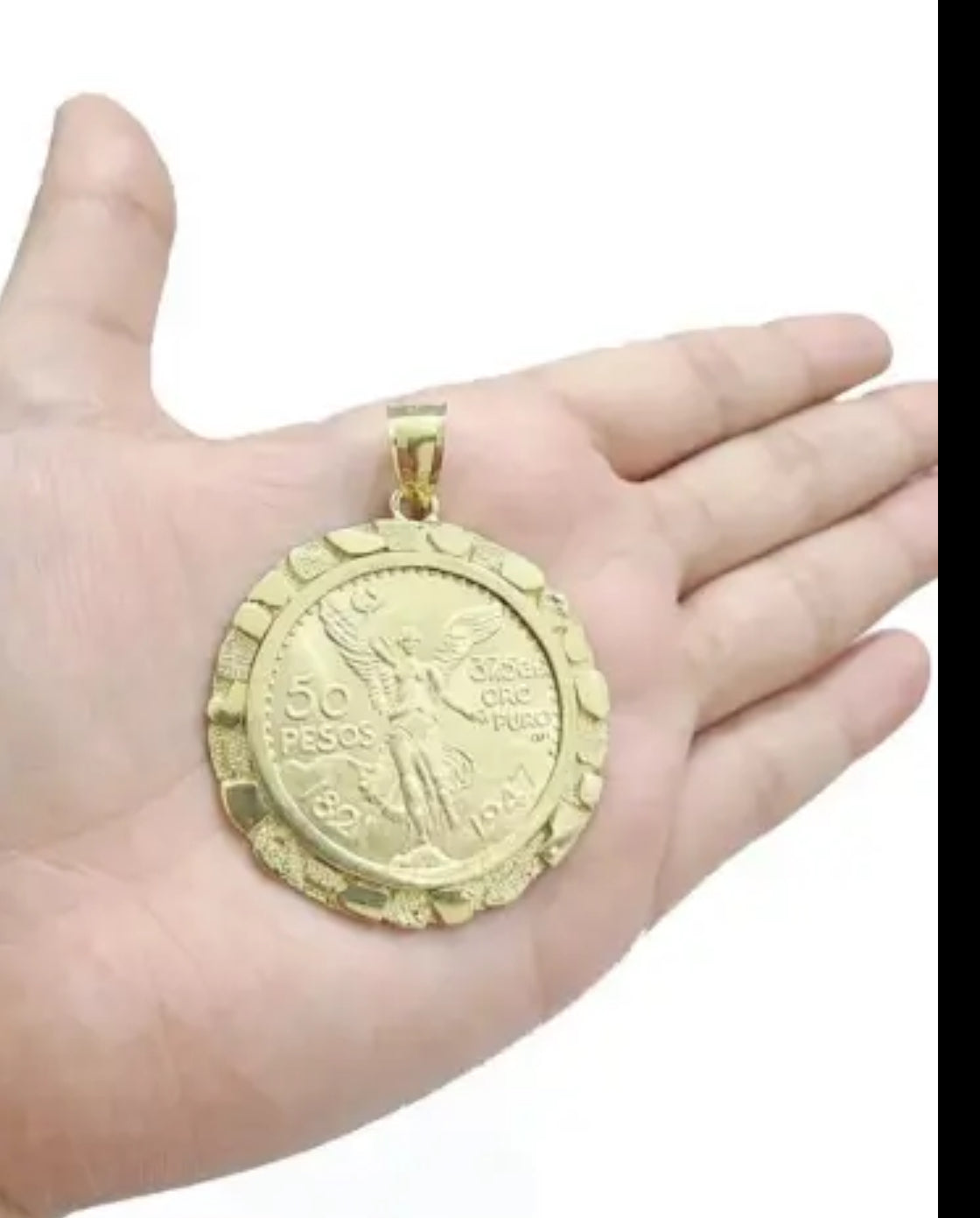 Centenario Coin & Frame 50 Pesos 1947 Mexico Mexican Solid Heavy 10k Yellow Gold Heavy Gold