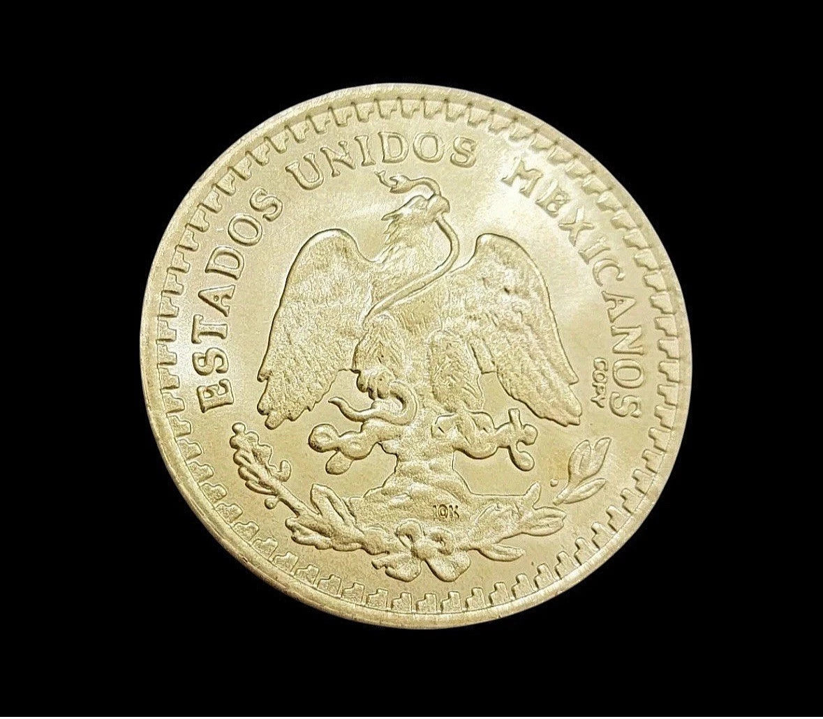 Centenario Coin Custom 10k Yellow Solid Gold 50 Pesos 1947 Mexico Mexican Coin