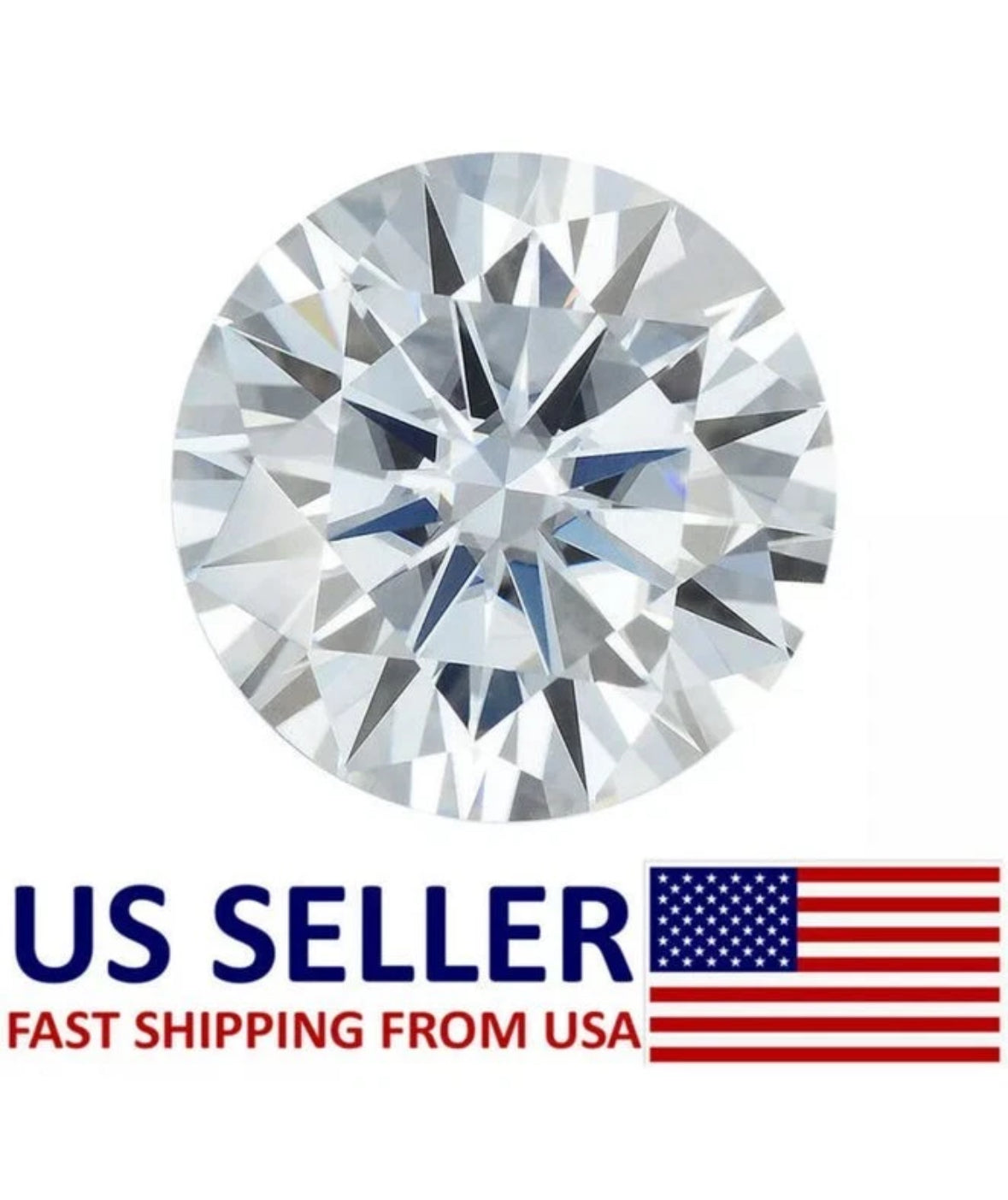 2.00 Ct Round VVS1/D Real Moissanite Loose Stone 8mm Size "Will Pass Diamond Test”