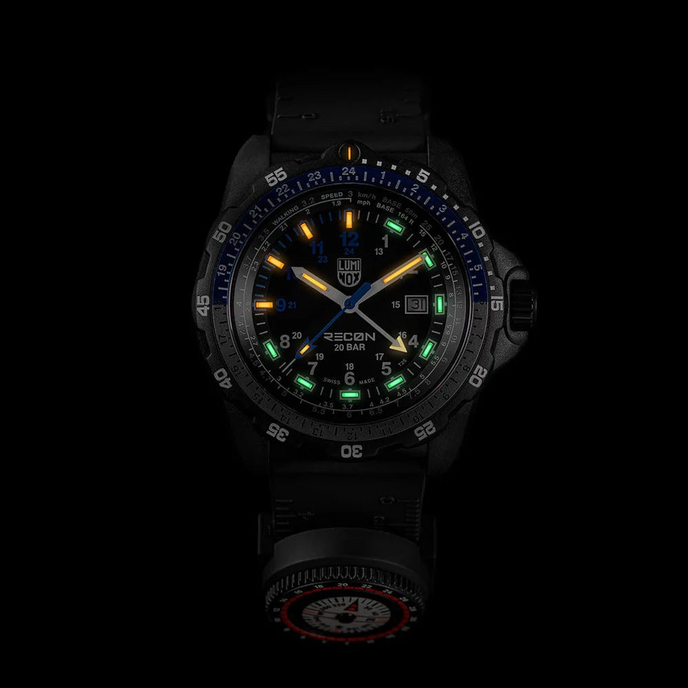 Luminox XL.8833 RECON Nav Spec GMT 46mm Carbon Black Quartz Mens Swiss Made Watch
