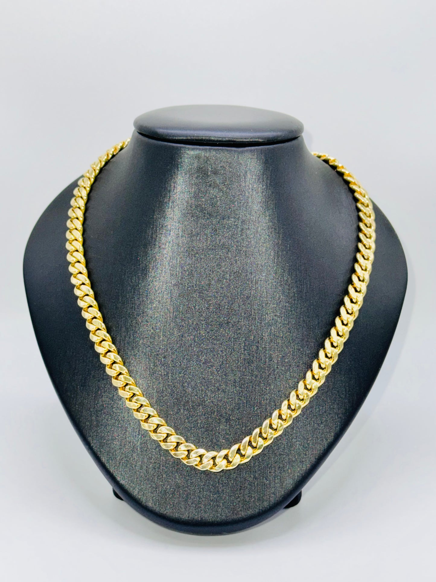 14k Yellow Gold 8mm Miami Cuban Link Chain Necklace 24” Inc Box Lock Top Quality
