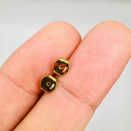 14K Plated Yellow Gold Replacement 1 Pair Push Back for Stud Earrings