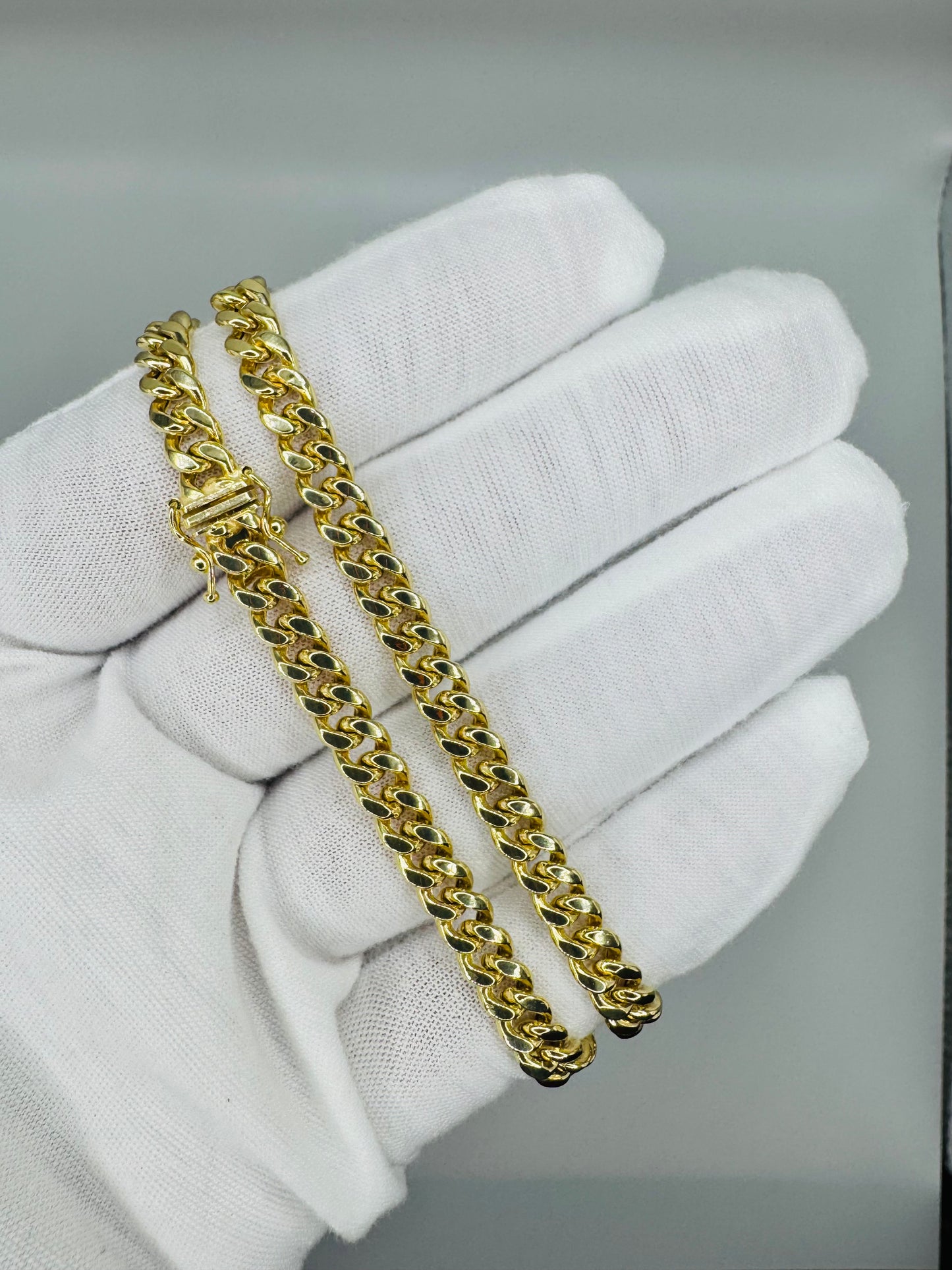 14k Pure Yellow Gold Royal Miami Cuban Chain 6 mm Width 22" Inch Necklace Box Lock