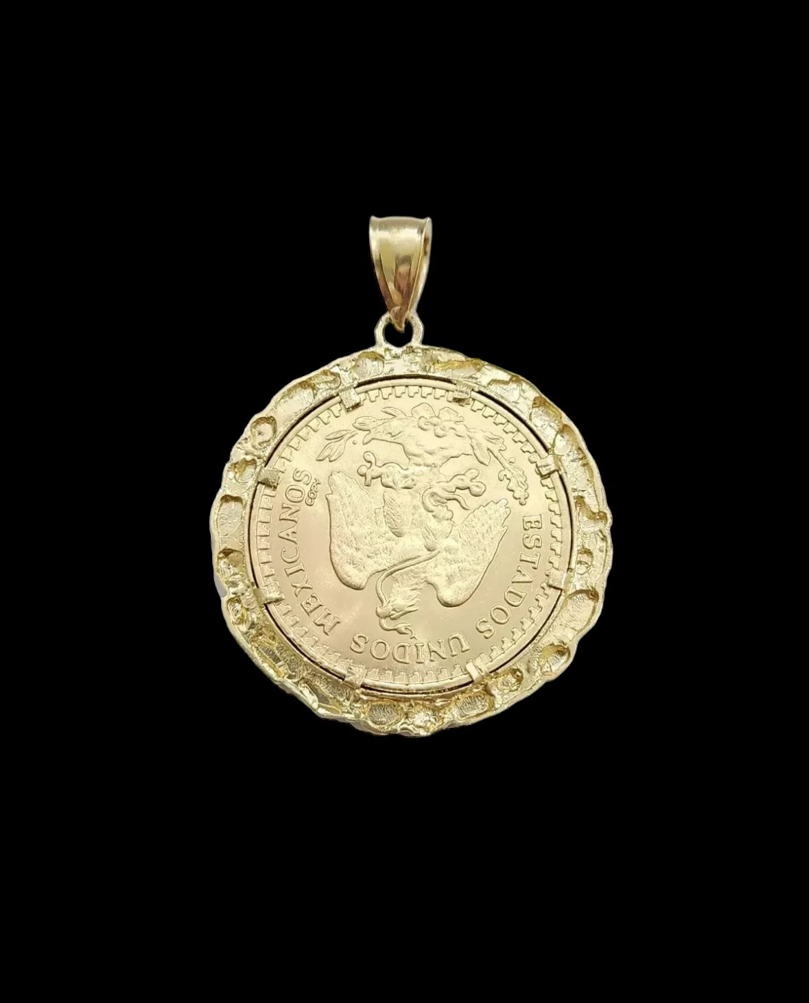 Centenario Coin & Frame 50 Pesos 1947 Mexico Mexican Solid Heavy 10k Yellow Gold Heavy Gold