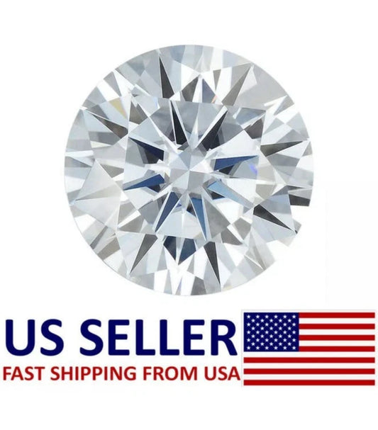 4 Ct Round VVS1/D Real Moissanite Loose Stone 10mm Size "Will Pass Diamond Test"