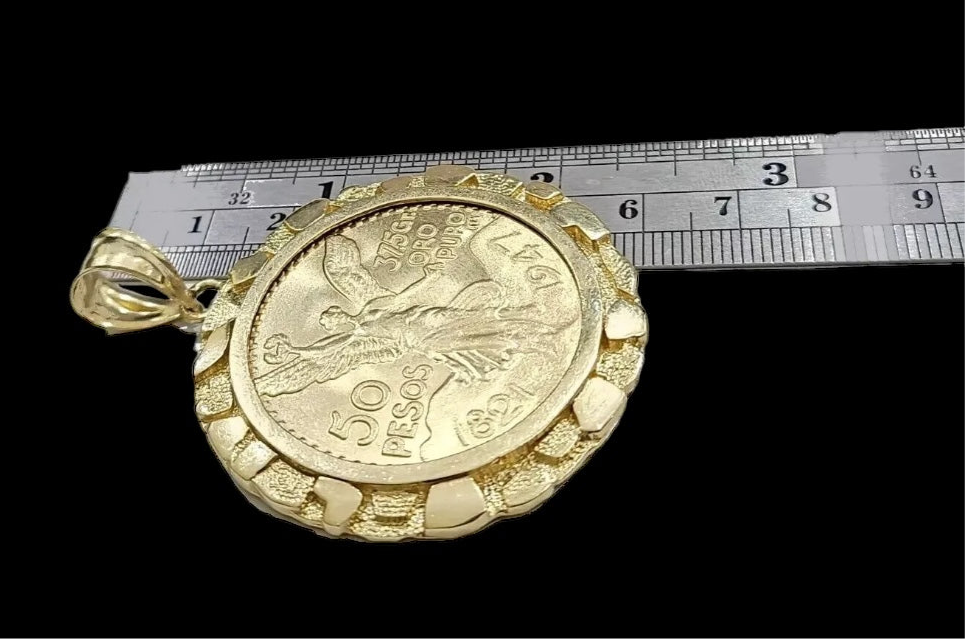 Centenario Coin & Frame 50 Pesos 1947 Mexico Mexican Solid Heavy 10k Yellow Gold Heavy Gold