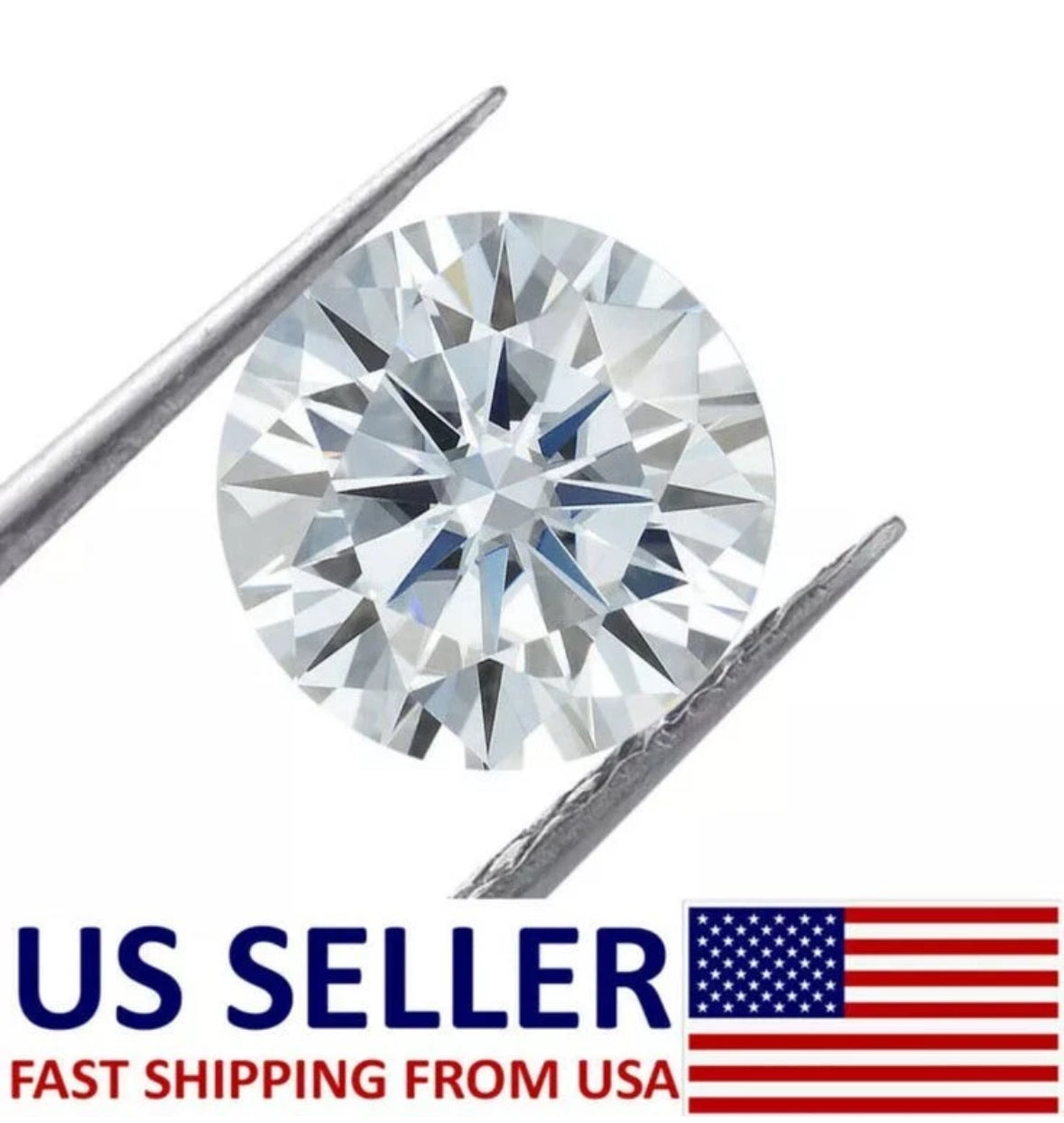 4 Ct Round VVS1/D Real Moissanite Loose Stone 10mm Size "Will Pass Diamond Test"