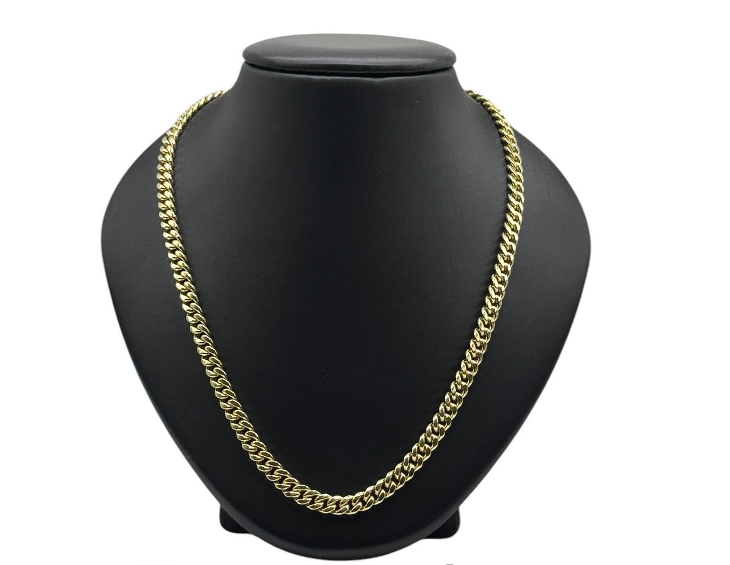 10k Pure Yellow Gold Royal Miami Cuban Link Chain 6mm Width 24" Inch Necklace Box Lock