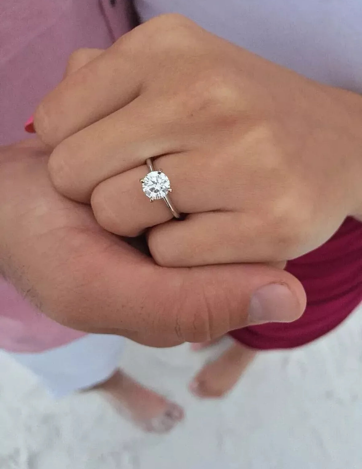 2.00 Ct Round Cut VVS1/D GRA Moissanite Engagement Wedding Ring 14k White Gold Size: 7