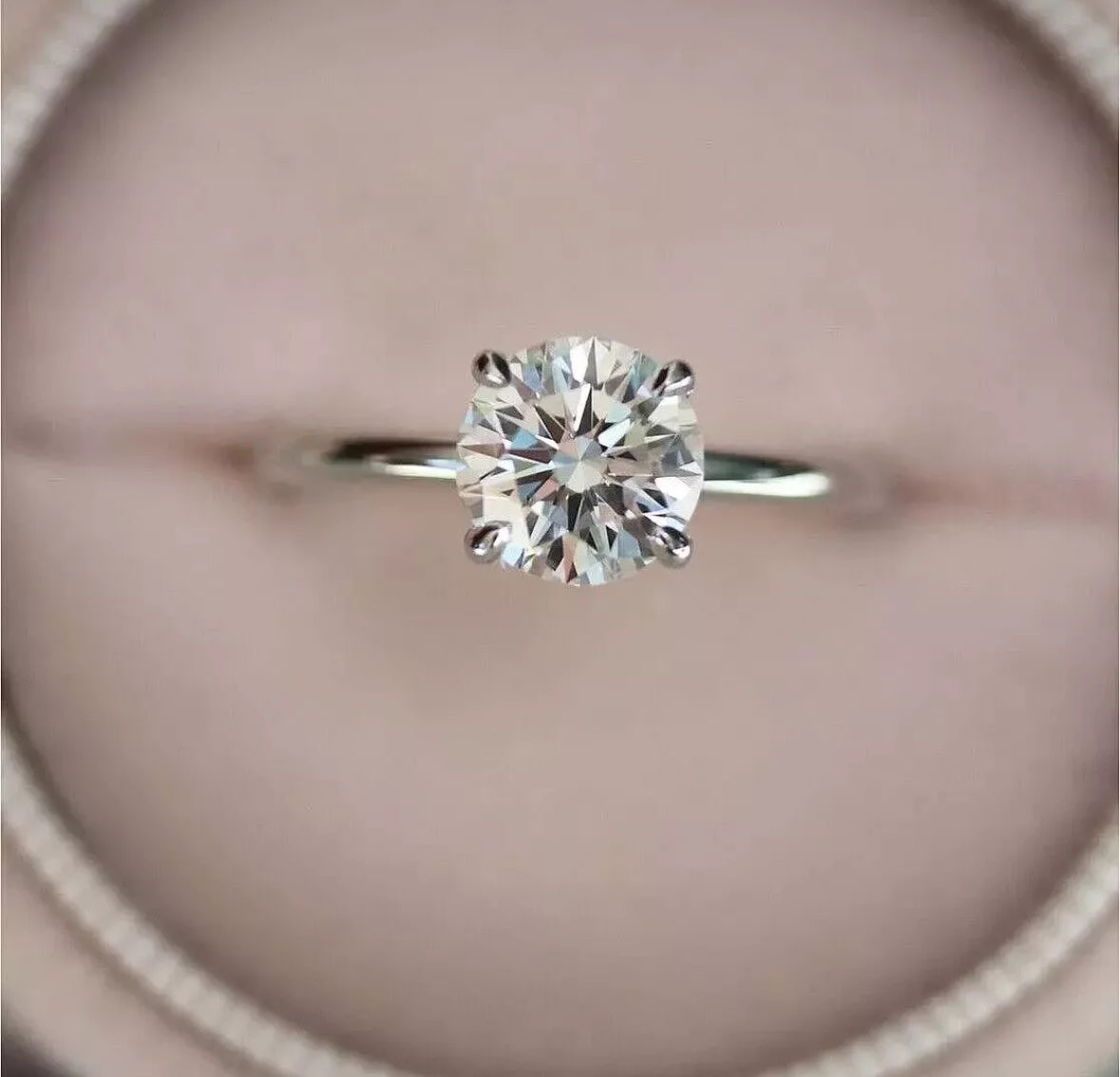2.00 Ct Round Cut VVS1/D GRA Moissanite Engagement Wedding Ring 14k White Gold Size: 7