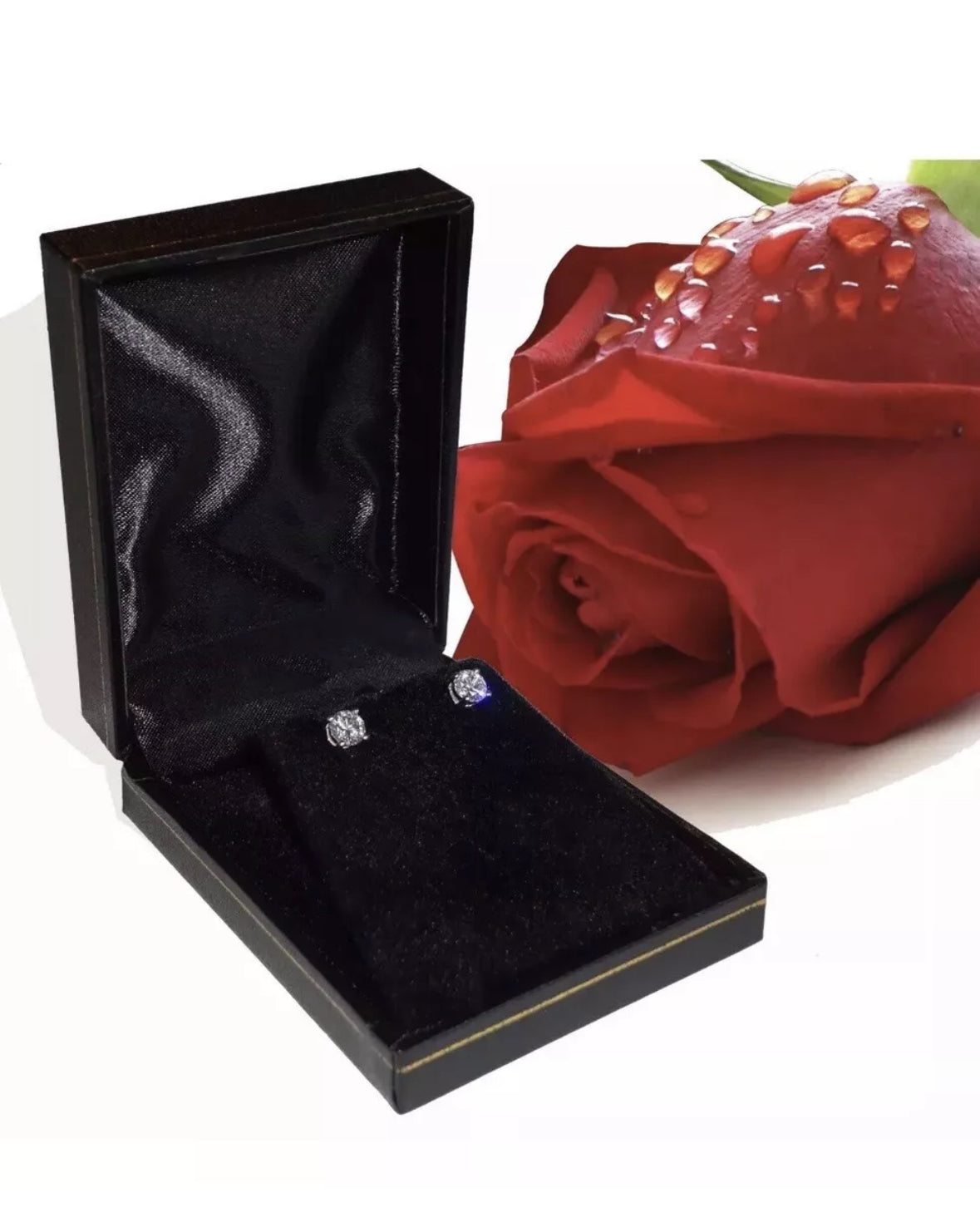 4.00 Ct Round Cut VVS1/D Lab Created Stud Earrings 14k White Gold 8mm Screw Back