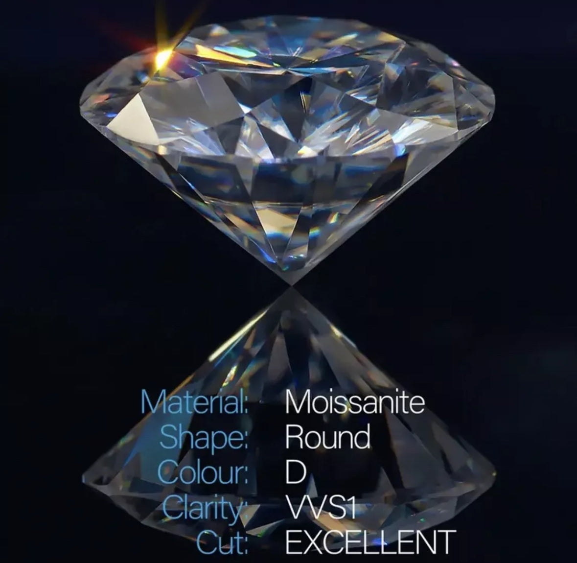 9 mm Loose Round Cut VVS1/D GRA Certified Real Moissanite Diamond Brilliant Quality