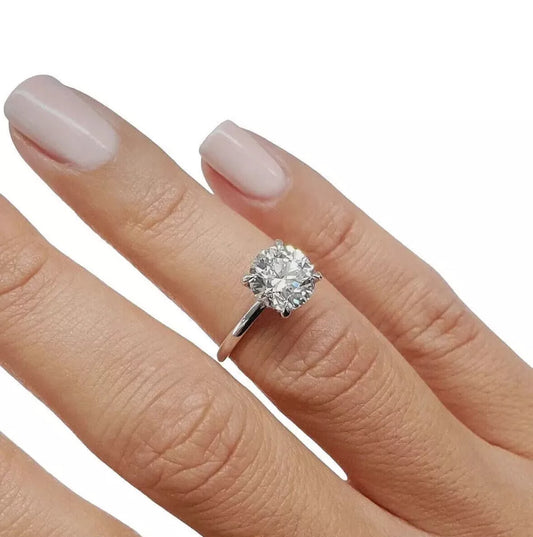 2.00 Ct Round Cut VVS1/D GRA Moissanite Engagement Wedding Ring 14k White Gold Size: 7