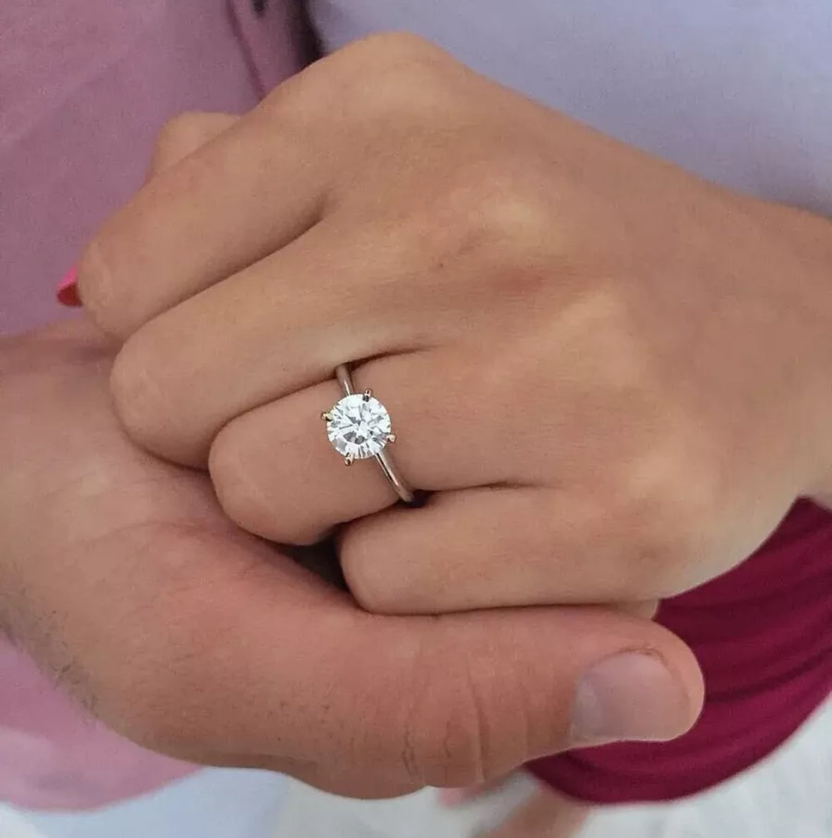 2.00 Ct Round Cut VVS1/D GRA Moissanite Engagement Wedding Ring 14k White Gold Size: 7