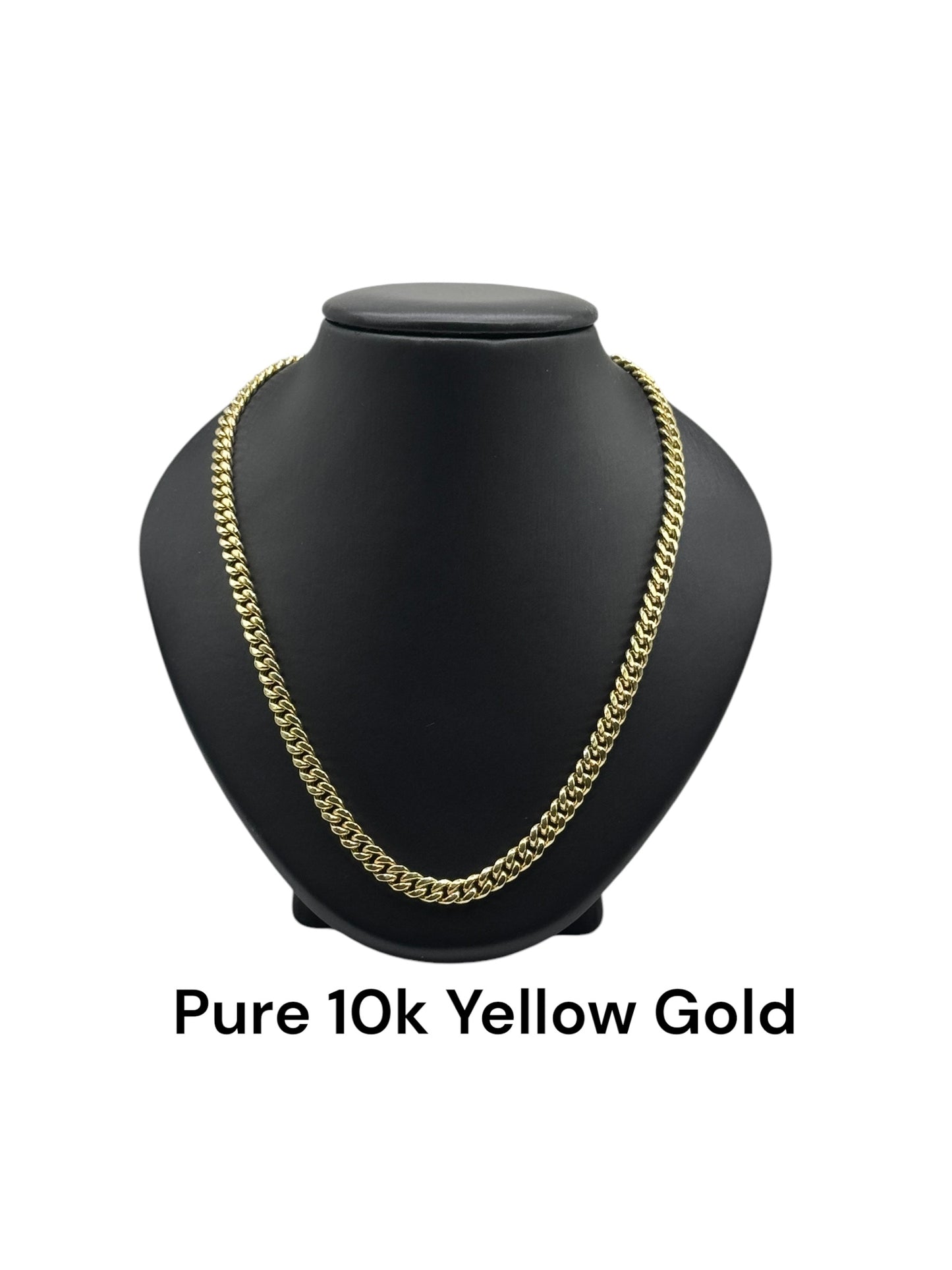 10k Pure Yellow Gold Royal Miami Cuban Link Chain 6mm Width 24" Inch Necklace Box Lock