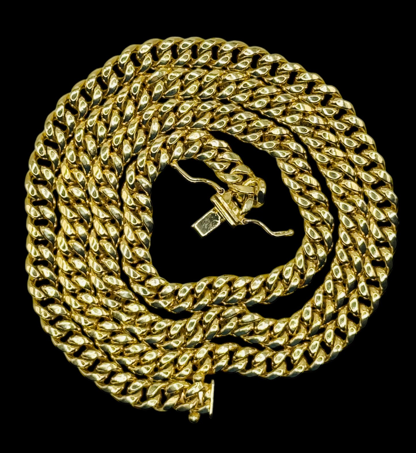 10k Pure Yellow Gold Royal Miami Cuban Link Chain 6mm Width 24" Inch Necklace Box Lock