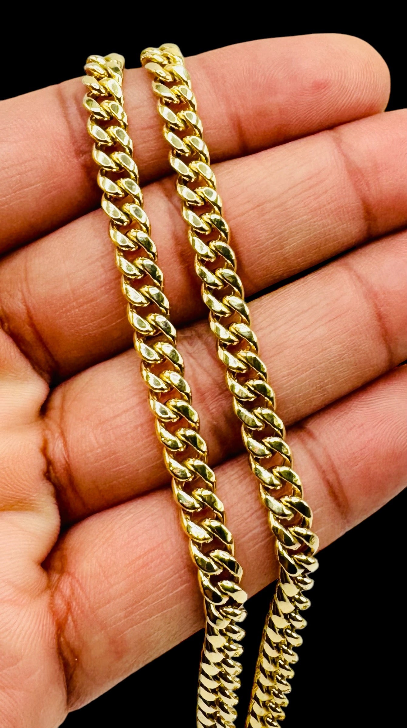 10k Pure Yellow Gold Royal Miami Cuban Link Chain 6mm Width 24" Inch Necklace Box Lock
