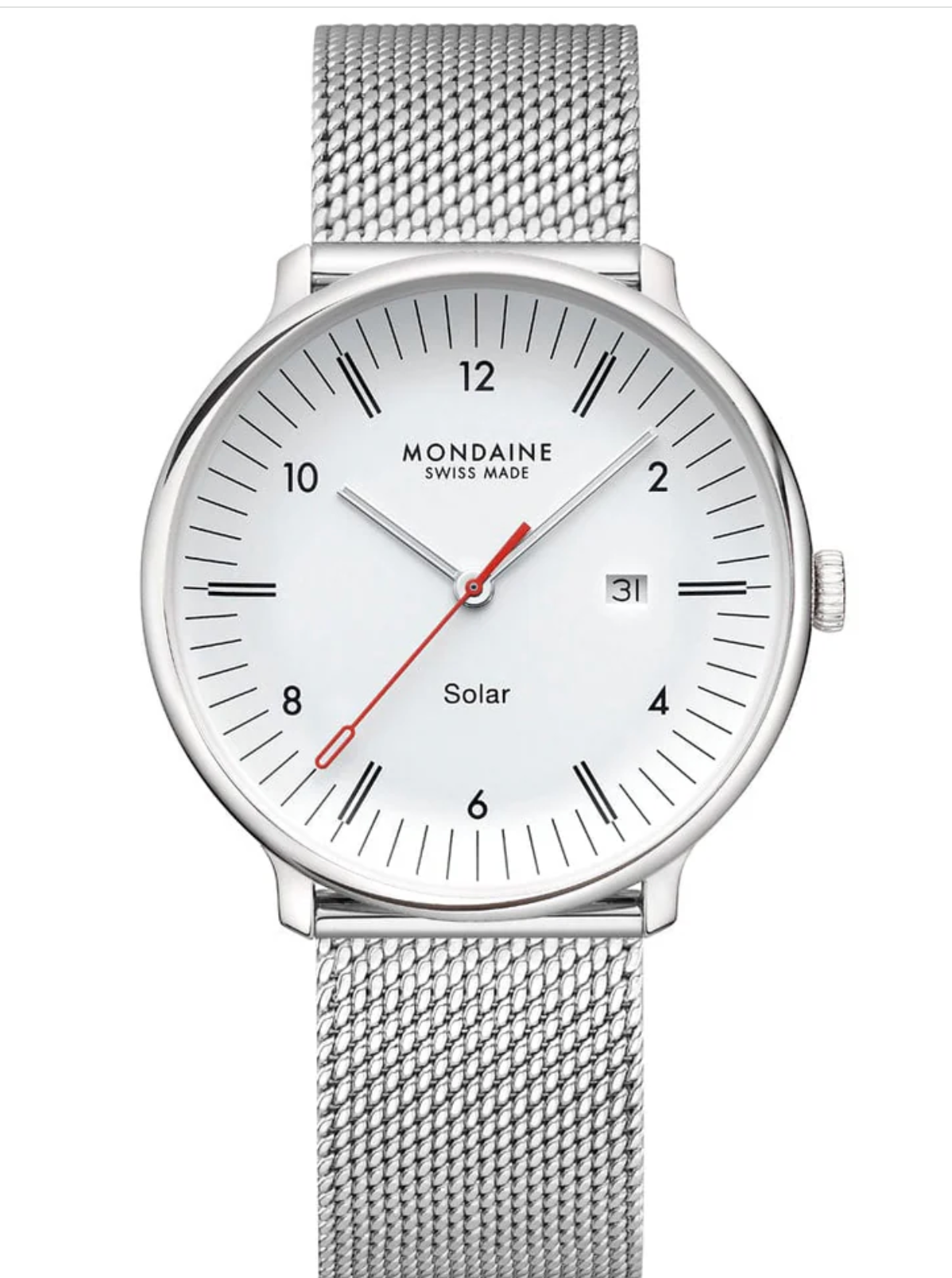 Mondaine Solar MLE.41910.SM Double Sapphire Glass Milanese 41mm Swiss Made Watch