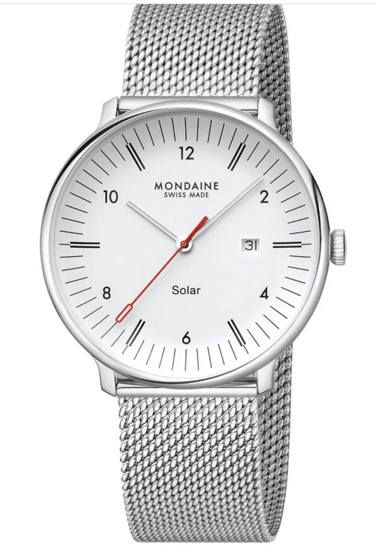 Mondaine Solar MLE.41910.SM Double Sapphire Glass Milanese 41mm Swiss Made Watch